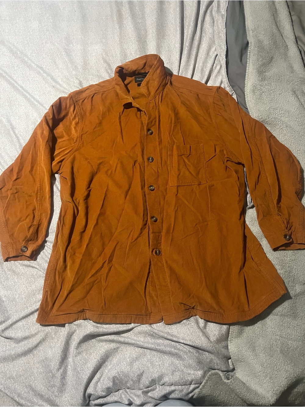 Paul Fredrick Orange Corduroy Shirt Jacket